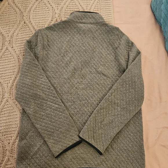 Brooks Brothers Men’s Quarter Zip Quilted Sweater Blue Orange Pullover Sz Large - Picture 5 of 5